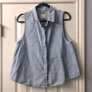 Rag & Bone jeans sleeveless buttoned top, size L